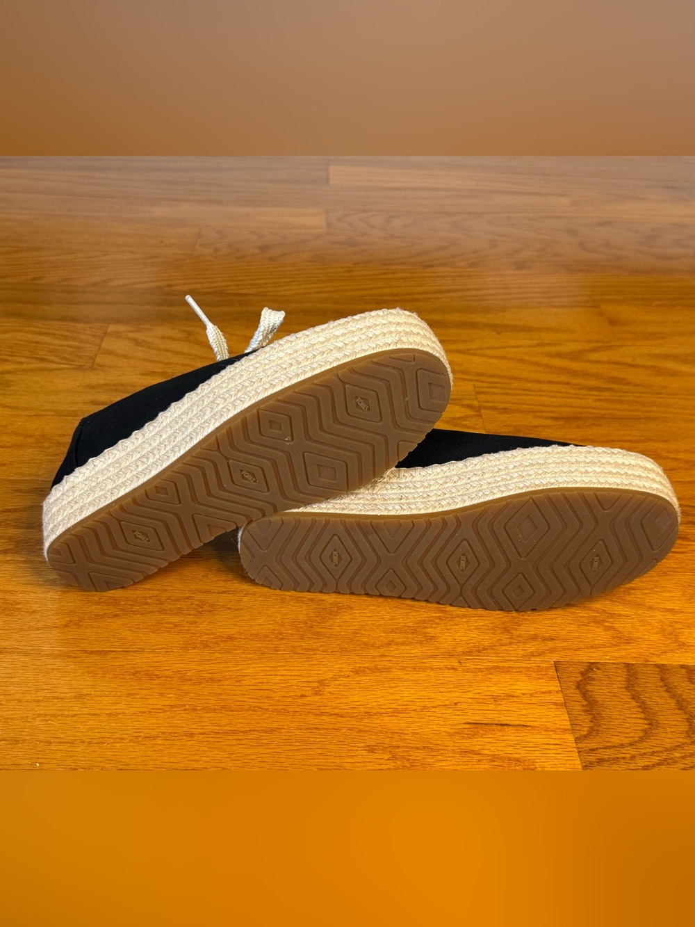 TOMS Alpargata Platform Rope Espadrille Lace Up Sneakers Black Canvas Womens 6 - Picture 9 of 10